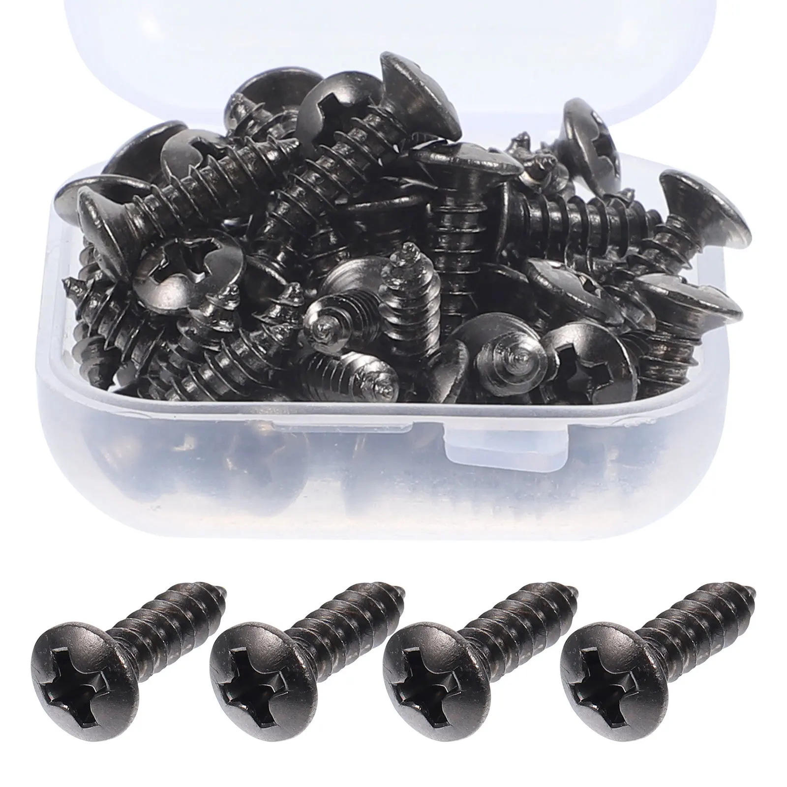 

50 Pcs Guitar Accesories Electric Accessories Kit Screw Pickguard Screws Hardware Bass Black