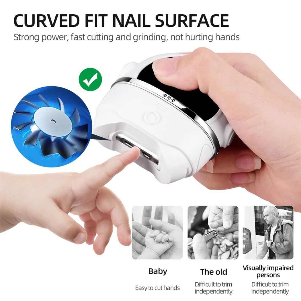 Xiaomi Electric Automatic Nail Clippers & Nail File Nail Cutter Trimmer Manicure For Baby Adult Safe Care Tool Nail Sharpener