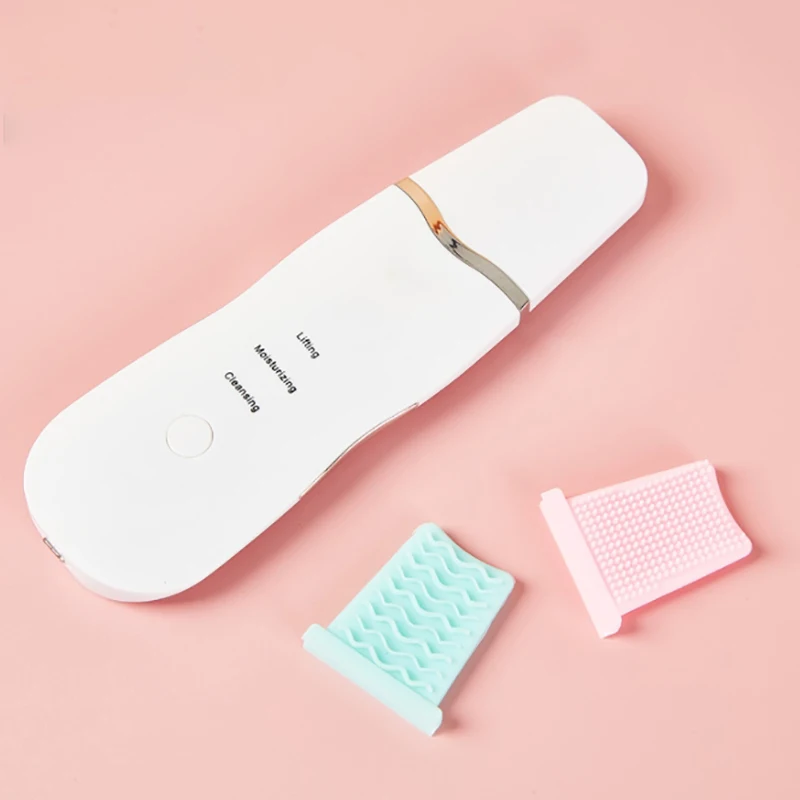 Épurateur de peau à vibrations ultrasoniques, spatule pour le visage, dissolvant de points noirs, pelle, cavitation propre, peeling, lifting du visage, outils de soins de la peau