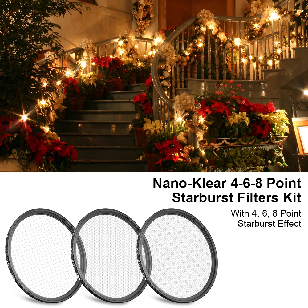 ARTCISE Star 4/6/8 Points Camera Filters Kit 37 40.5 43 46 49 52 55 58 62 67 72 77 82MM for Canon Nikon Sony Pentax Olympus DSLR