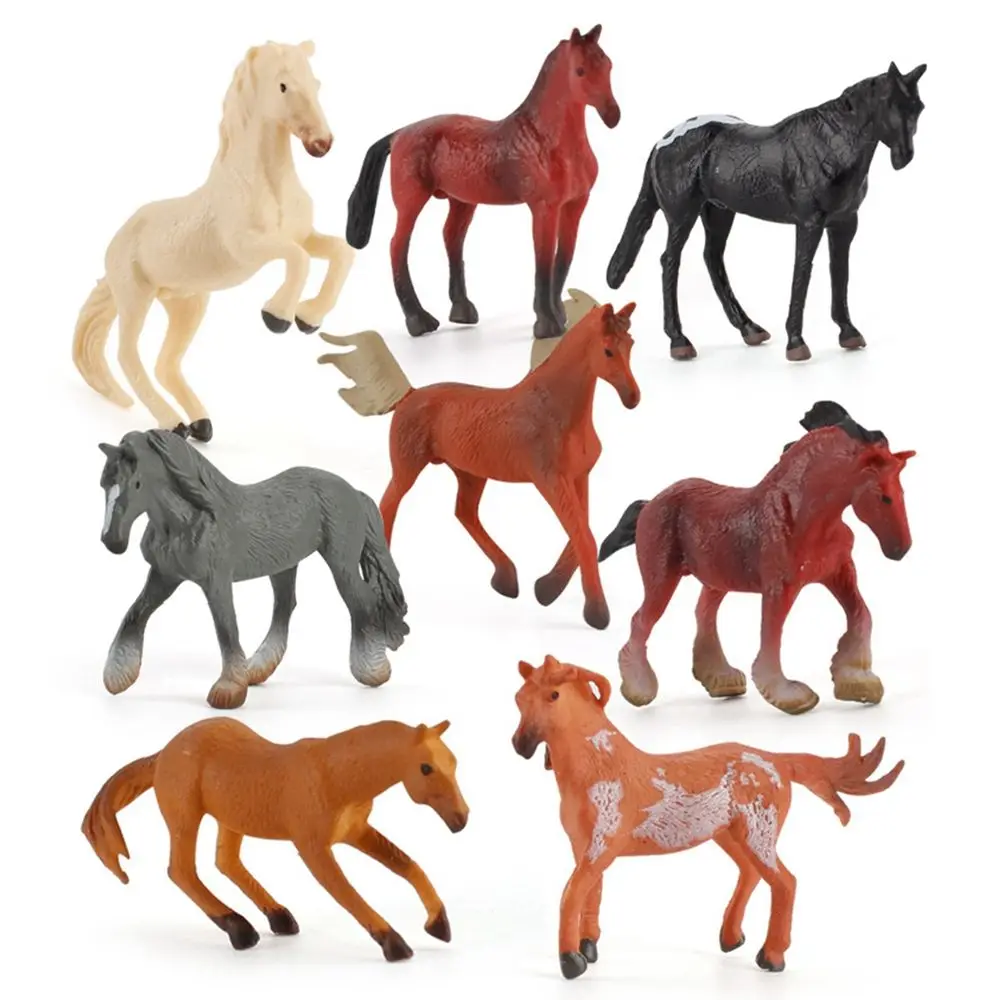 Figuras para niños, estallón árabe Morgan, regalos para niños, adornos de escritorio, juguetes educativos, modelos de animales, caballo en miniatura