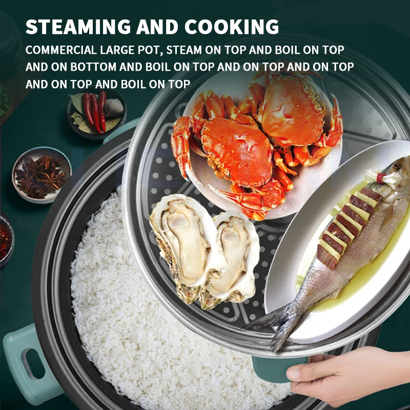 Cuiseur à riz électrique antiadhésif de grande capacité, cuiseur à riz Commercial, isolation de Buffet de Restaurant 24 heures