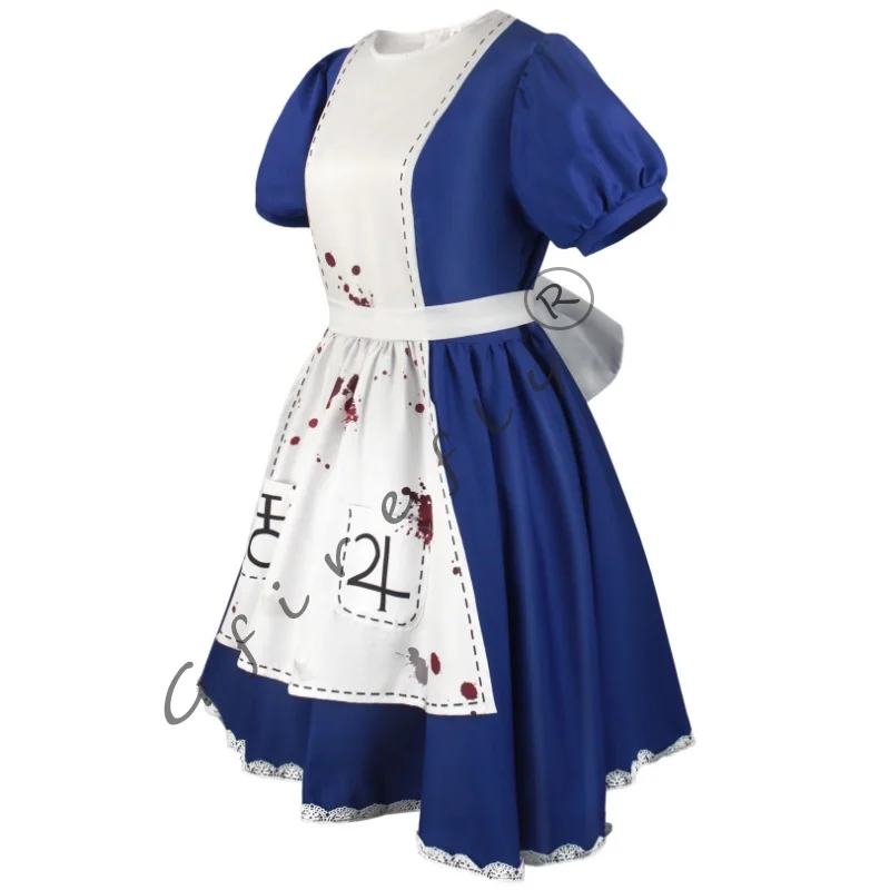 Game Alice Madness Returns Cosplay Costume Alice Maid Dress Uniform Adult Women Halloween anime Girls carnival dress up party