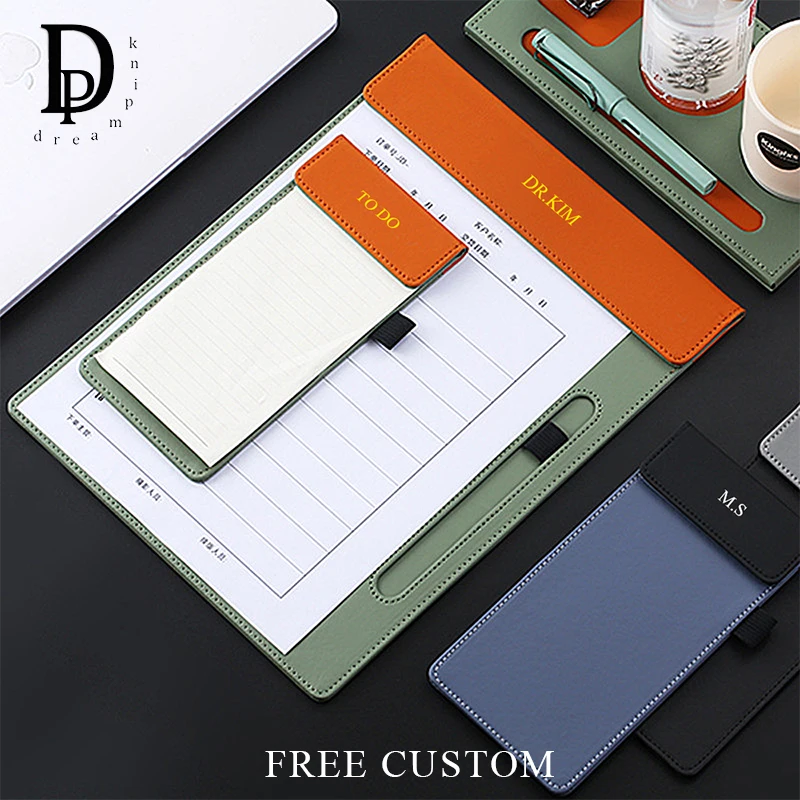 

Бизнес-офис Cuatom, доска для письма с выгравированным логотипом, роскошная модная магнитная папка из искусственной кожи A4 A6 Cafe Hotel Company