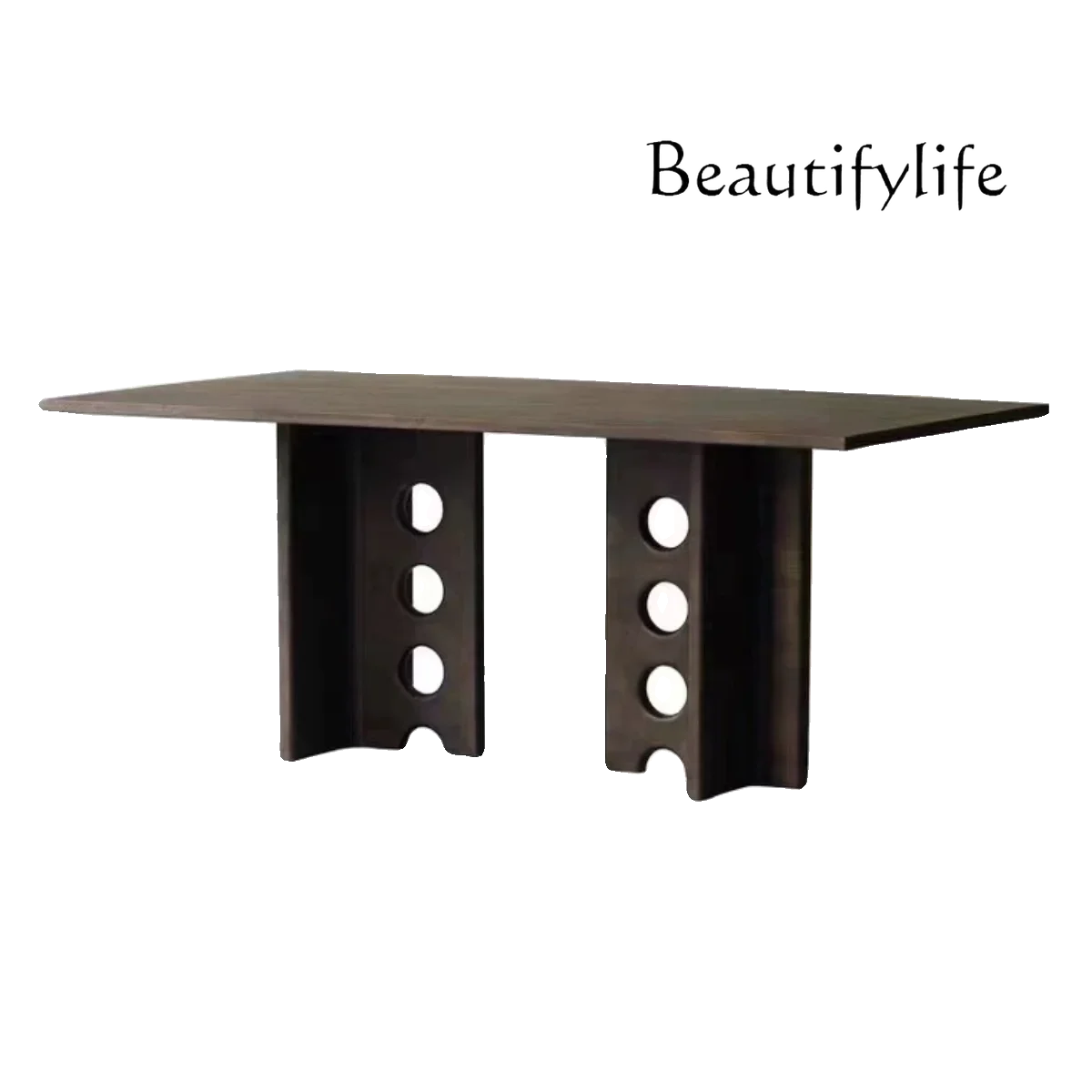X36 Black Minimalist Style Solid Wood Conference Table Industrial Style Design Personalized Creative Desk