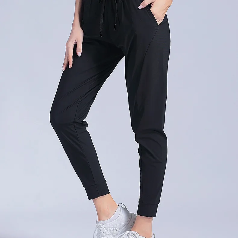 2026 sweatpants women's loose thin quick-drying air-conditioning ice silk pants tied feet high-waisted yoga pants