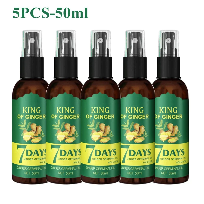 

3/5pcs 50ml Biotin Fast Ginger Hair Growth Spray Oil Regrowth Serum Thinning Treatment Hair Growth Liquid