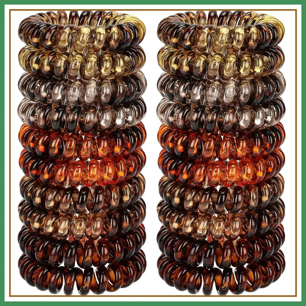 

20 Pcs Traceless Spiral Hair Ties, No Crease Phone Cord Hair Bands, No-Damage Ponytail Holders for Women