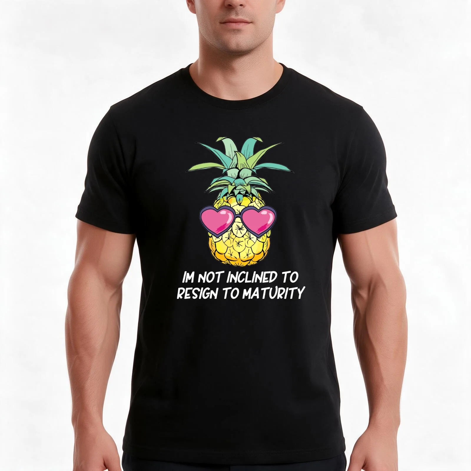 Im Not Inclined To Resign To Maturity T-Shirt, Summer Casual Cotton Tee, Oversized Streetwear Tops, Vintage Graphic Print