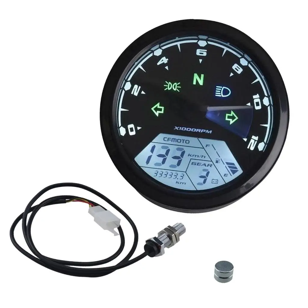 

4 Cylinders Motorcycle LCD Digital Speedometer Tachometer 12000RPM for Moto