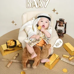 Tenue de photographie pour nouveau-né, vêtements souvenirs pour garçons de 1 an, accessoires de style arabe, cadeaux d'anniversaire pour enfants, décoration