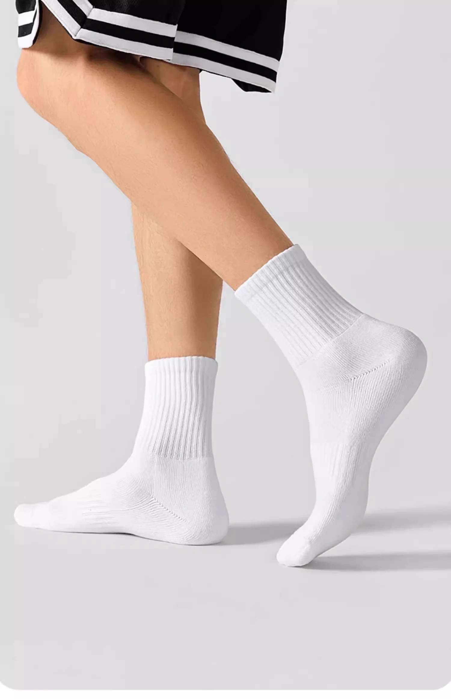 5 Paar dicke Baumwoll-Zwischensohlensocken mit zusätzlichem Fleece, geruchshemmend und schweißabsorbierend, Sportsocken für Herren, Basketballsocken – Detail 18