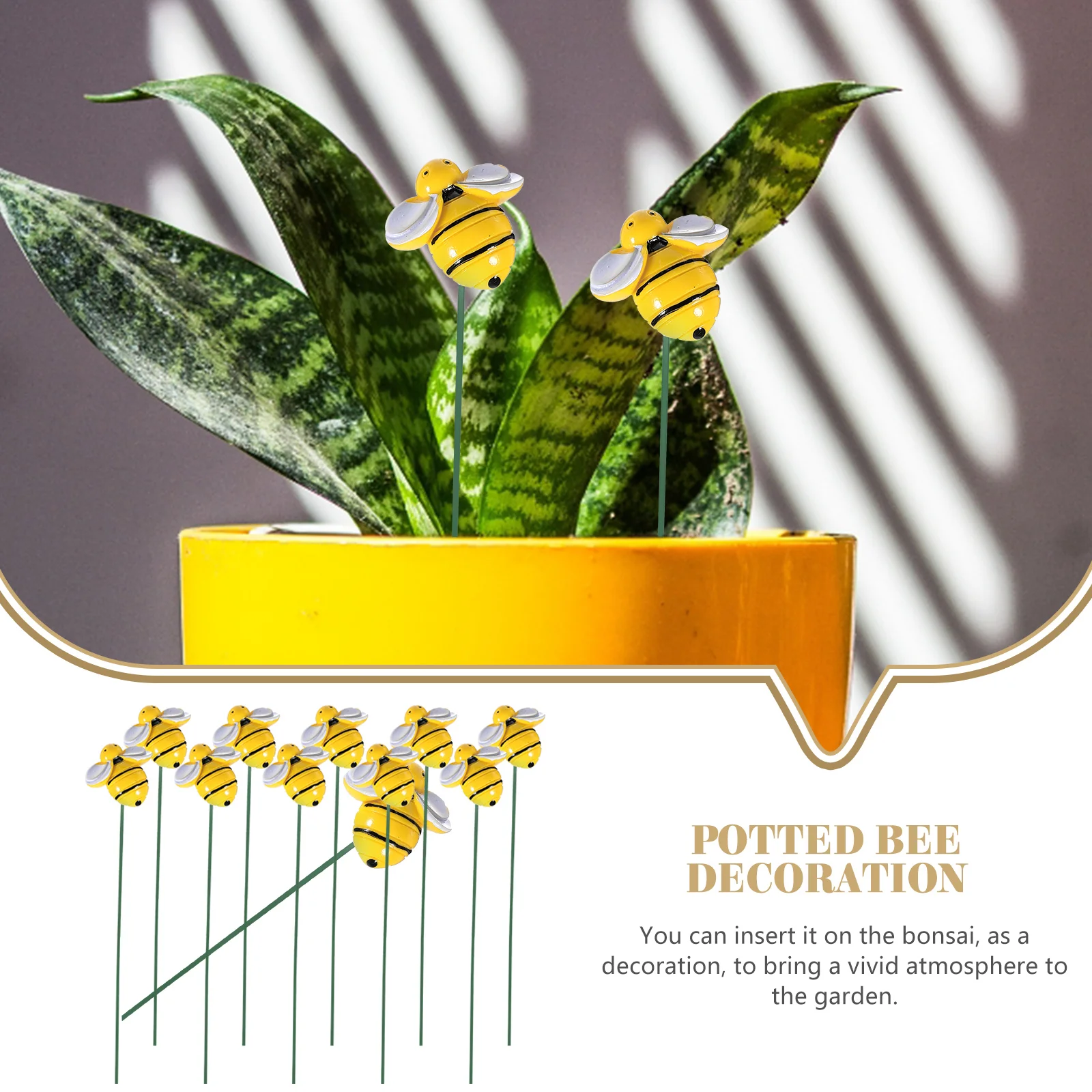 

10Pcs Metal Bee Garden Stakes Adorable Outdoor Courtyard Decor Durable Planter Stakes Yard Bee Signs Bonsai Accessories