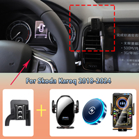 Car Phone Holder vent For Skoda Karoq 2018 2019 2020-2024 15W Wireless Charging Car phone charger cradle For magsafe Accessories