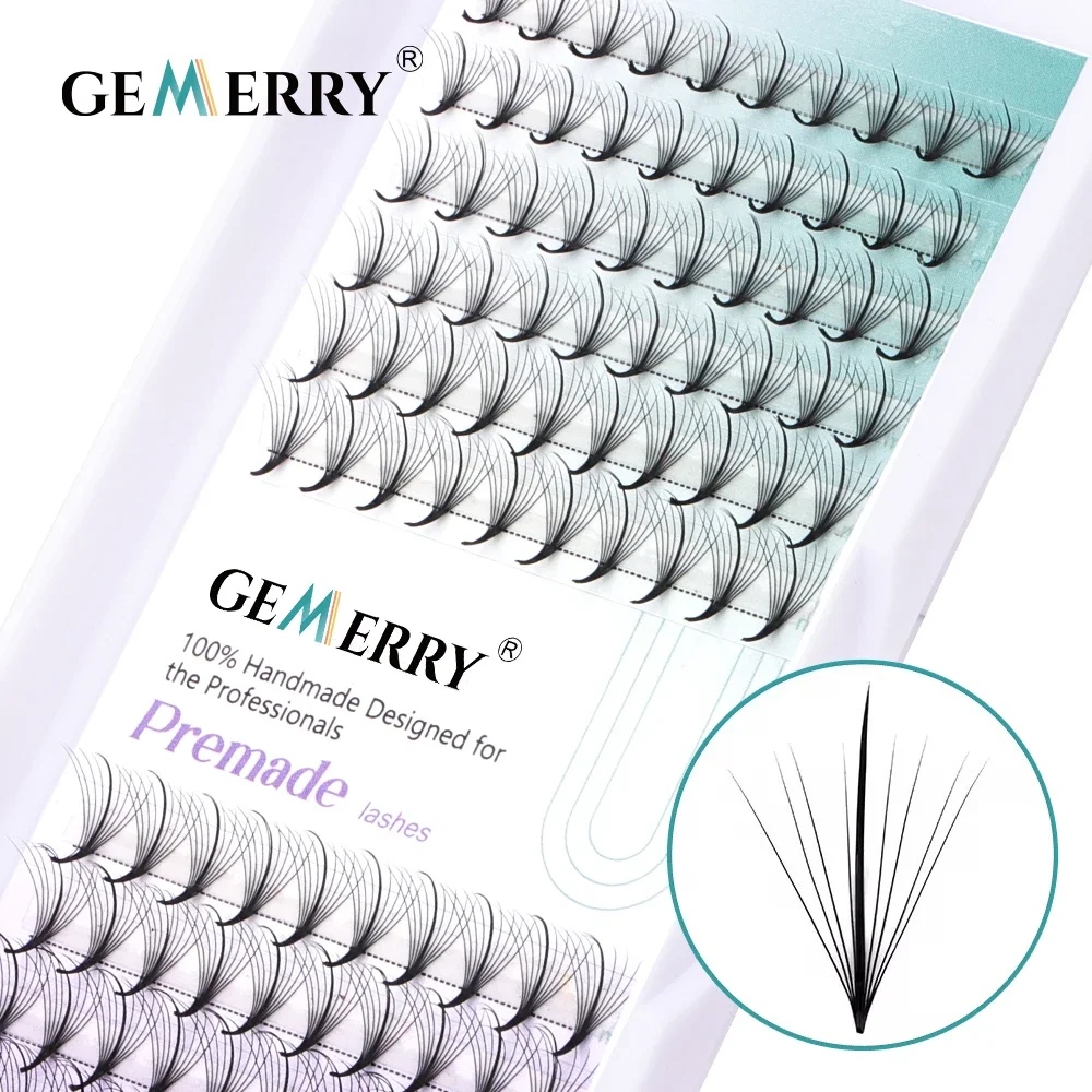 

Gemerry Wispy Premade Fans Pointy Base 9D Russia Volume Наращивание ресниц Одивидуальные ресницы Искусственные норковые ресницы