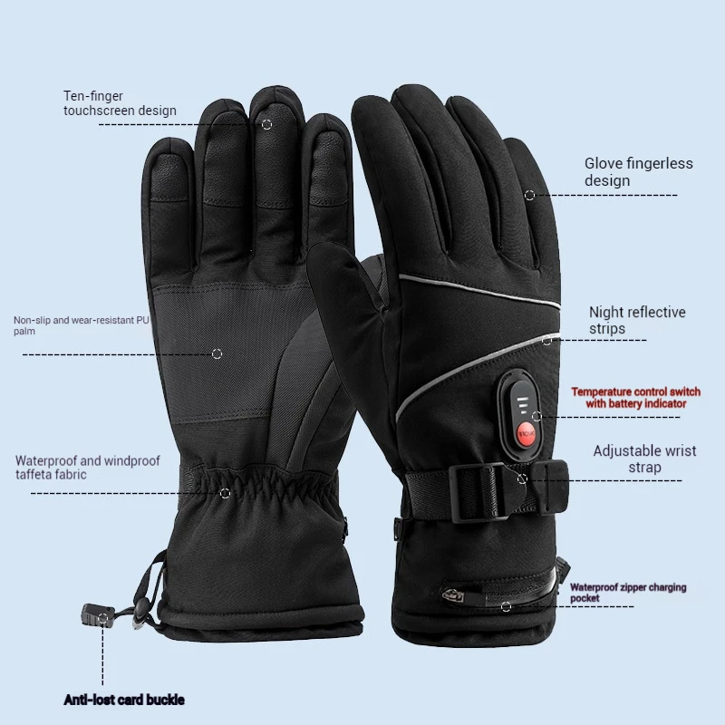 Luvas aquecidas da motocicleta inverno moto luvas aquecidas quente à prova dwaterproof água recarregável aquecimento luva térmica para motocicleta engrenagem de rua