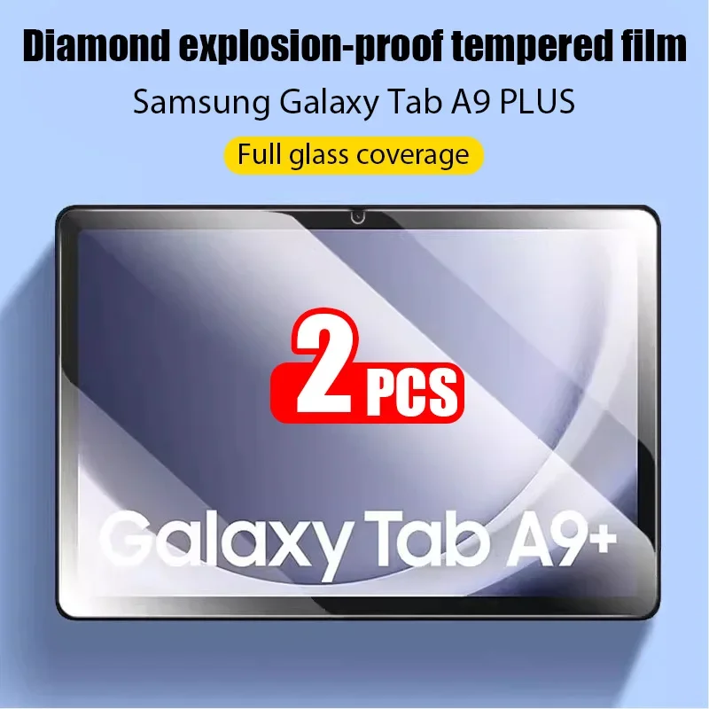 2 uds HD a prueba de arañazos 11 pulgadas Protector de pantalla de vidrio templado para Samsung Galaxy Tab A9 Plus accesorios para tableta película