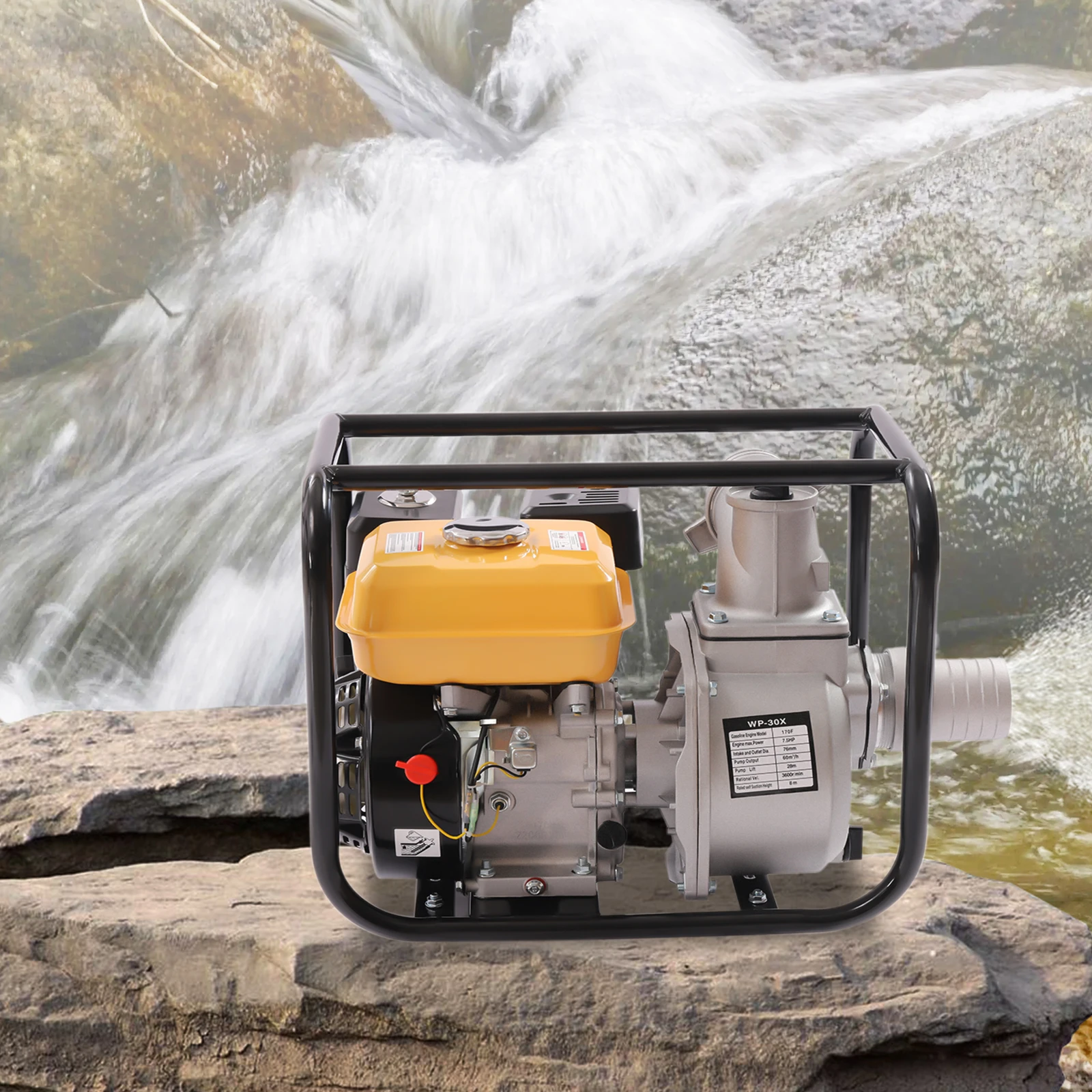 

4-тактный 3-дюймовый бензиновый водяной насос 7,5 л.с. 210 куб.см, газовый полуступенчатый насос для перекачки воды, сельскохозяйственный водяной насос