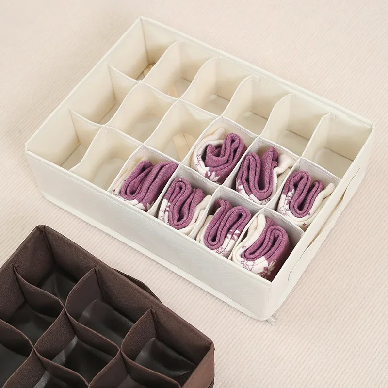 منظم أدراج مكون من 18 قسمًا: صندوق تخزين محمول من قماش أكسفورد للجوارب والملابس الداخلية والإكسسوارات |   حل خزانة قابل للطي