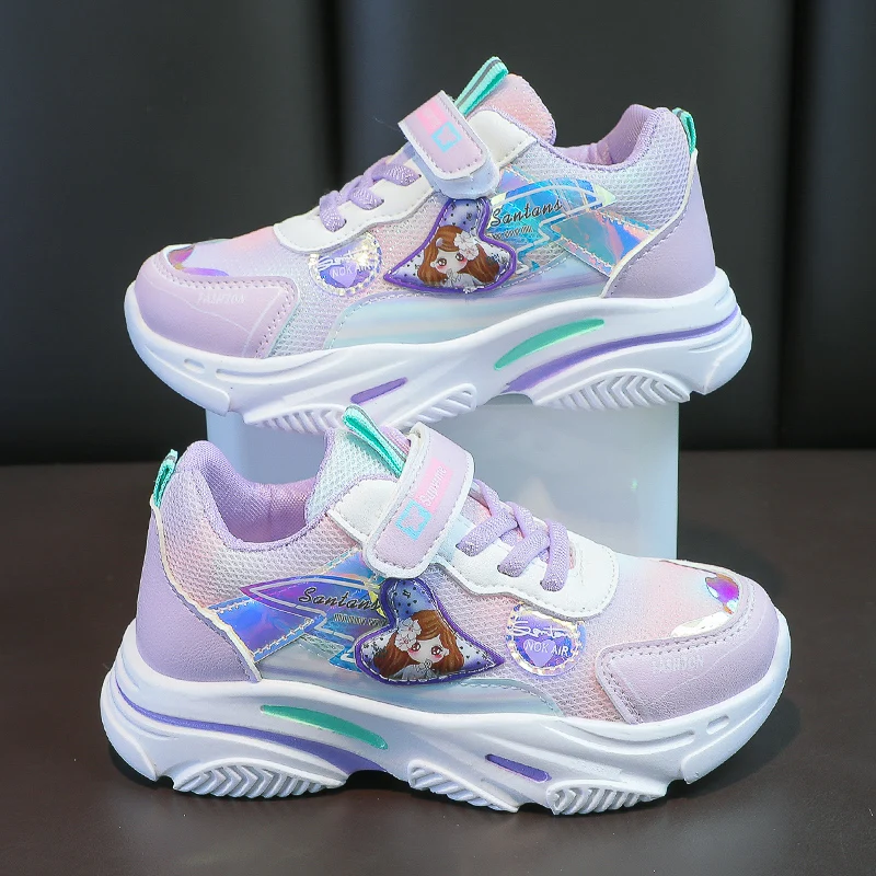 Scarpe sportive da principessa per bambini, Sneakers estive traspiranti per ragazze