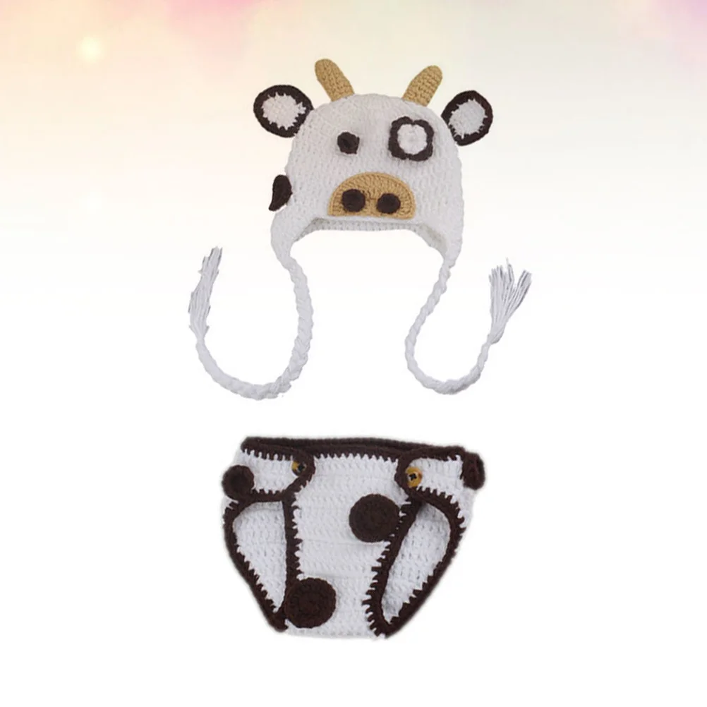 

2Pcs Style Outfits Newborn Photography Props Breathable Comfortable Infant Clothes White Coffee Khaki