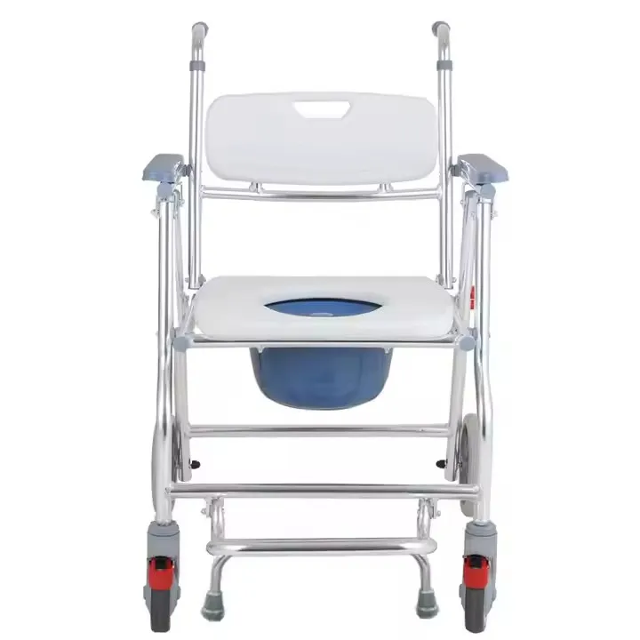 كرسي دش حديث متعدد الوظائف قابل للطي مع عجلات لمستلزمات علاج إعادة التأهيل لكبار السن