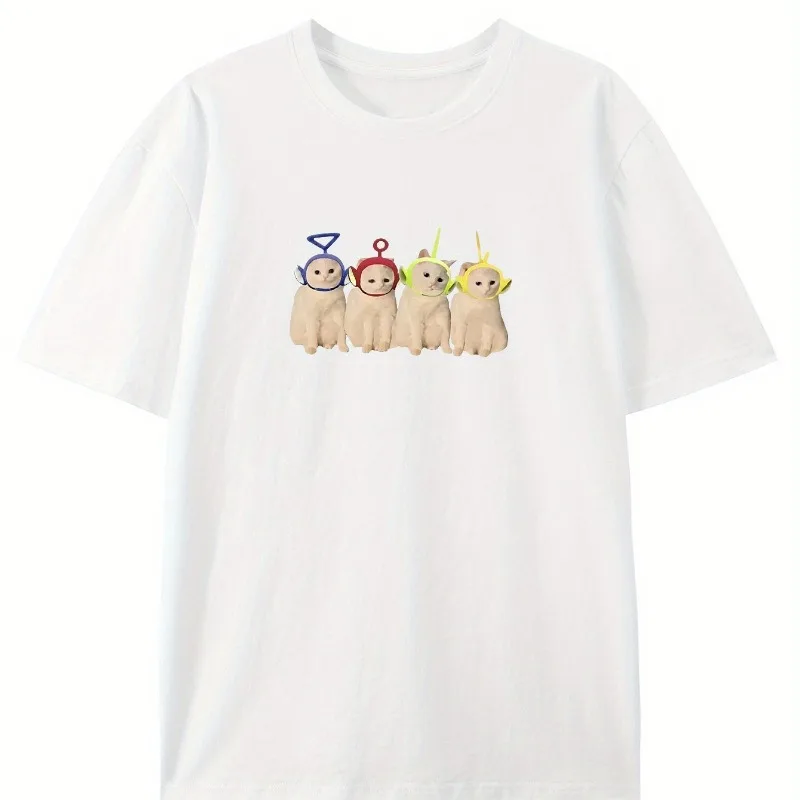

Хлопковая футболка с короткими рукавами и рисунком щенка с рисунком мыши, хлопковая летняя футболка, мужская и женская модная тенденция