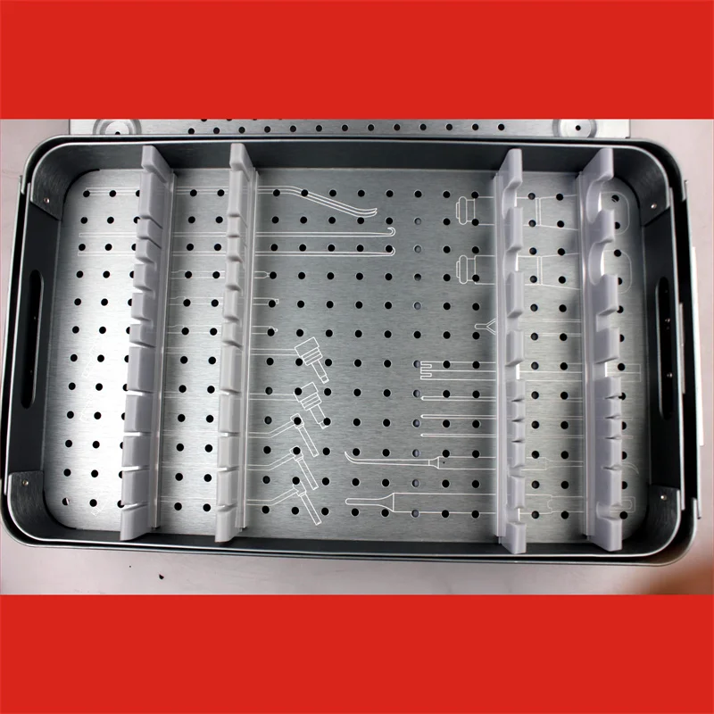 Hand and Foot Surgery Orthopedic Instrument Disinfection Box Storage Box Aluminum Alloy High Temperature and High Pressure Steam