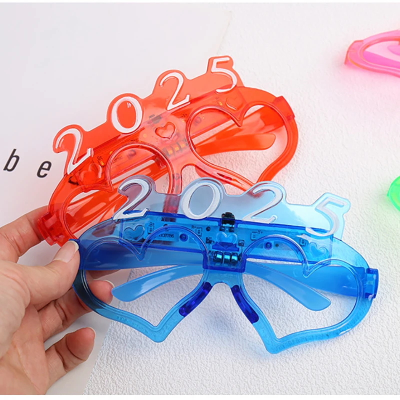 2025 führte Liebe Shutter Brille Spielzeug blinkt Neon Brille Bar Musik Festival Weihnachts geschenke Neujahr Party leuchtende Dekorationen