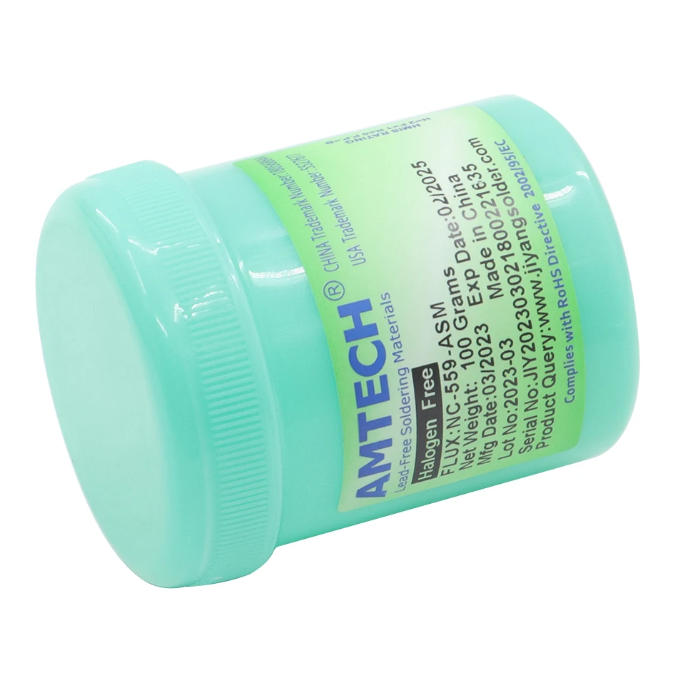 100% AMTECH-NC-559-100g ASM Flux  Lead Free Halogen Free Low Residue Solder Paste  PCB Repair Auxiliary Solder Paste