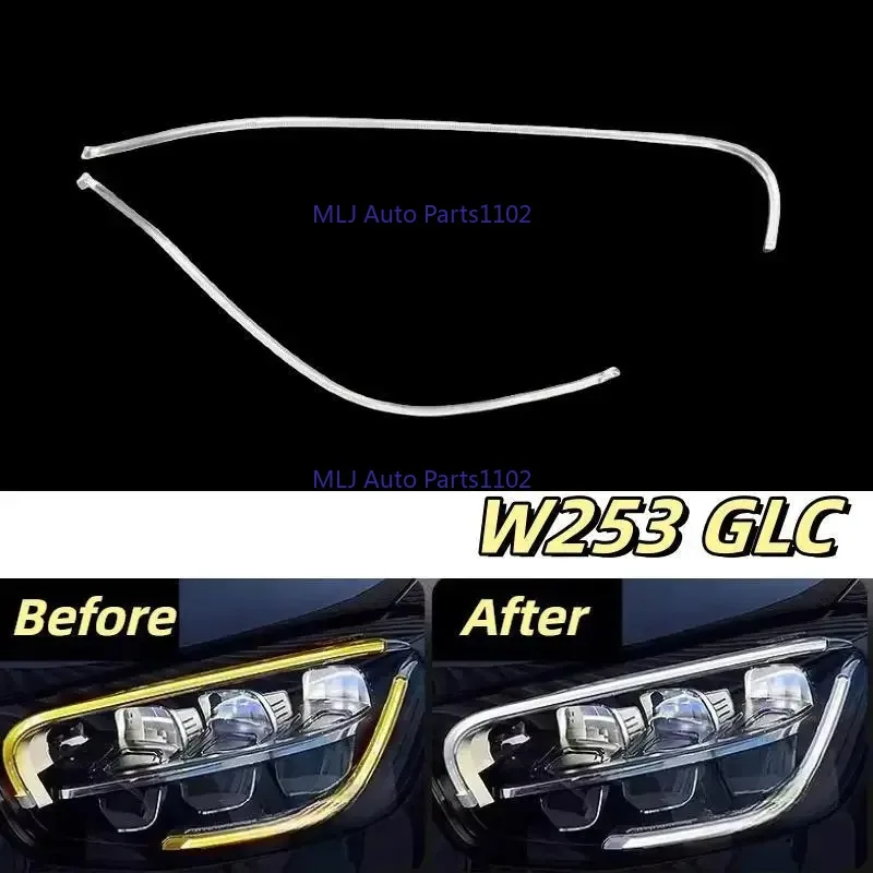 

Headlight DRL Tube For Mercedes Benz GLC CLASS W253 GLC260 GLC300 2020 2021 2022 Acrylic tube Light Guide Strip Light
