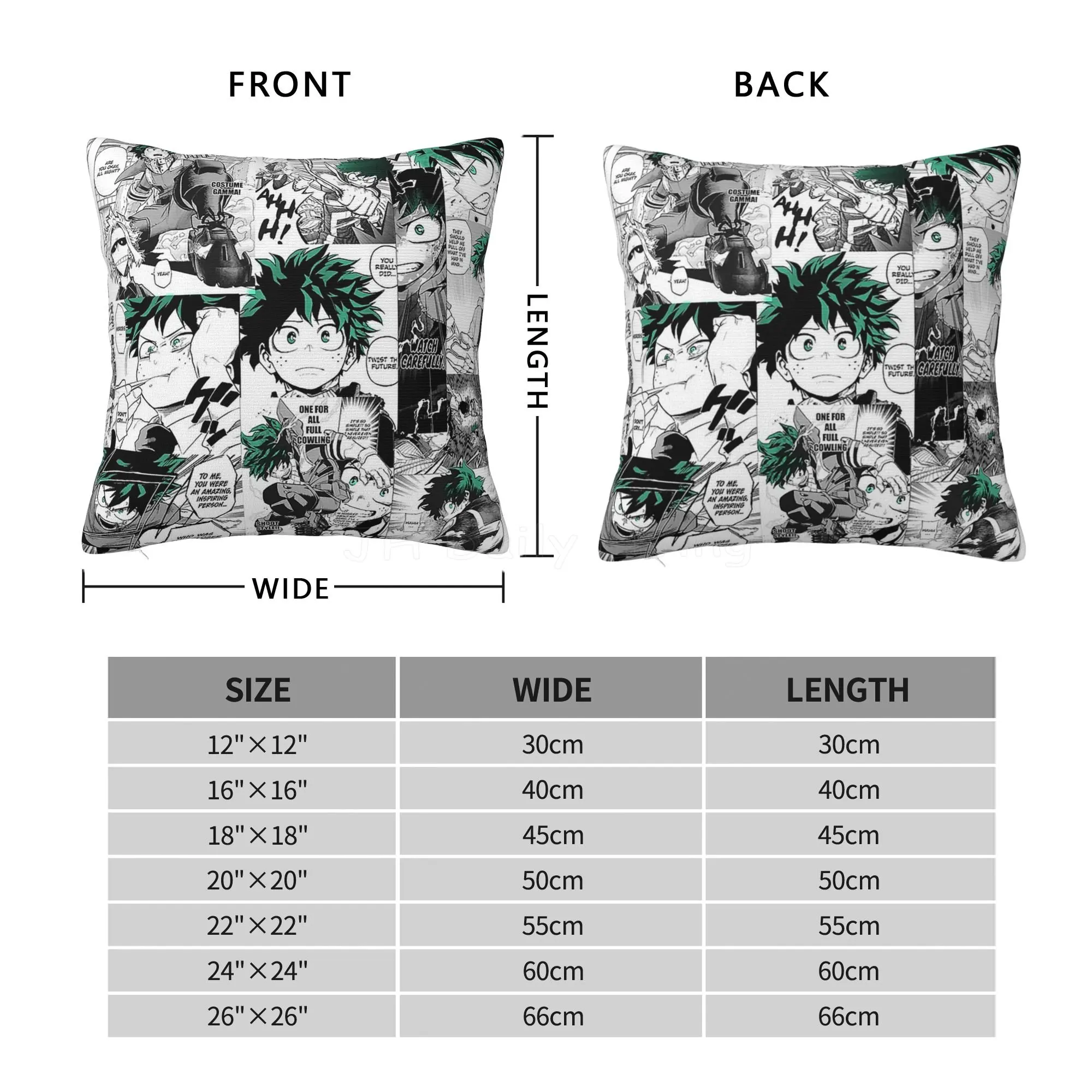 My Hero Academia Anime Manga Pillowcase Pillow Covers Decorative Cushion Cover Pillow Cover Decorative Pillows for Sofa Bed Car