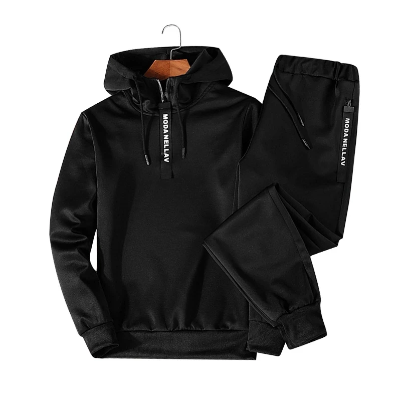 Conjunto de 2 peças de treino masculino, moletom, moletom e moletom, roupas masculinas, terno inferior jogger, conjunto de capuz pullover, 2022