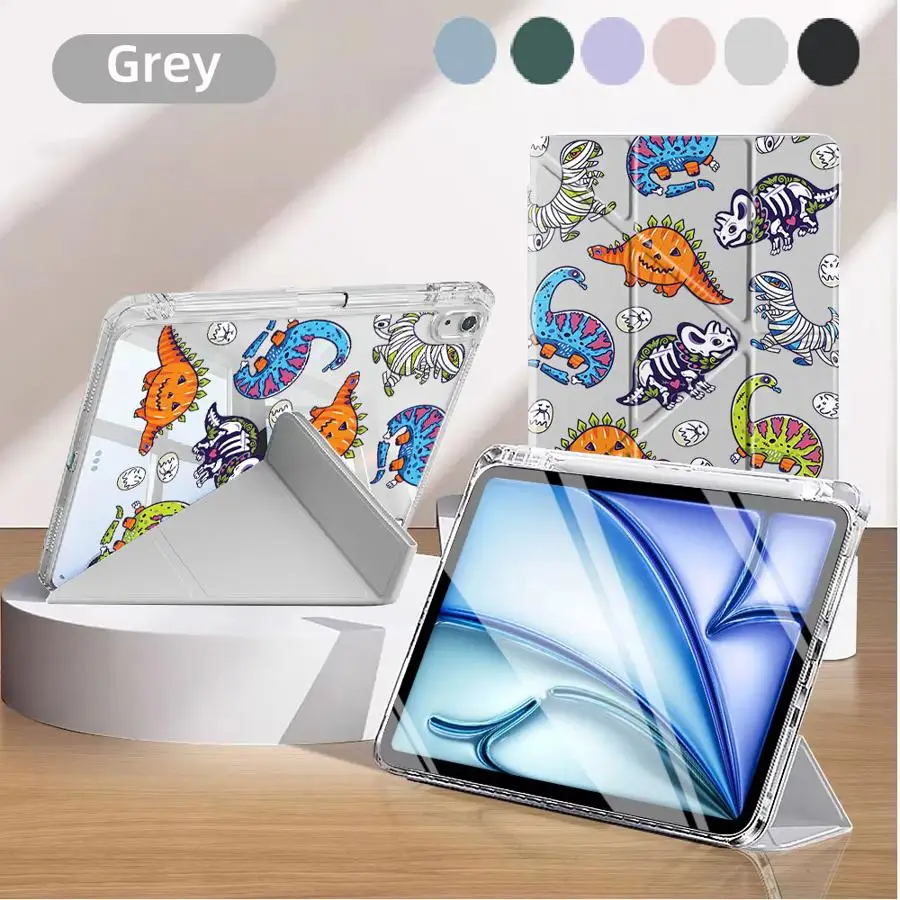 

Holder Cover Tablet Case For iPad Pro 2025 11th 10th 9th 8th 7th 12.9inch Air 4 5 M3 M2 M4 11inch Mini 6 7 Y-Fold Cartoon