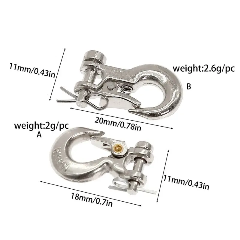 【NEW USER EXCLUSIVE】Metal 1/10 Winch Hook Recovery Hitch For RC Car Rock Crawler SCX10 TRX4 D90