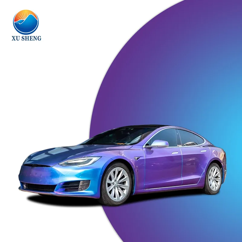 

Chameleon Purple Blue PET Premium Auto Wrap Vinyl Self-Adhesive Color Change Automotive Vehicle Sticker Car Wrap Film
