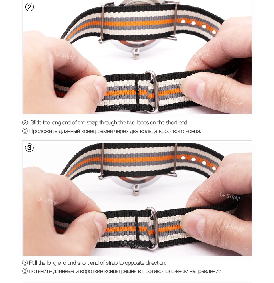 Strapazierfähiges, gestreiftes Nylon-Armband im Armband-Stil, 18 mm, 20 mm, 22 mm, 24 mm, universelles Armband für Sport- und Freizeituhren – Detail 9