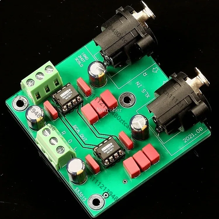 Nvarcher INA137PA Dual-Channel Balanced to Single-Ended Audio Converter Finished Board