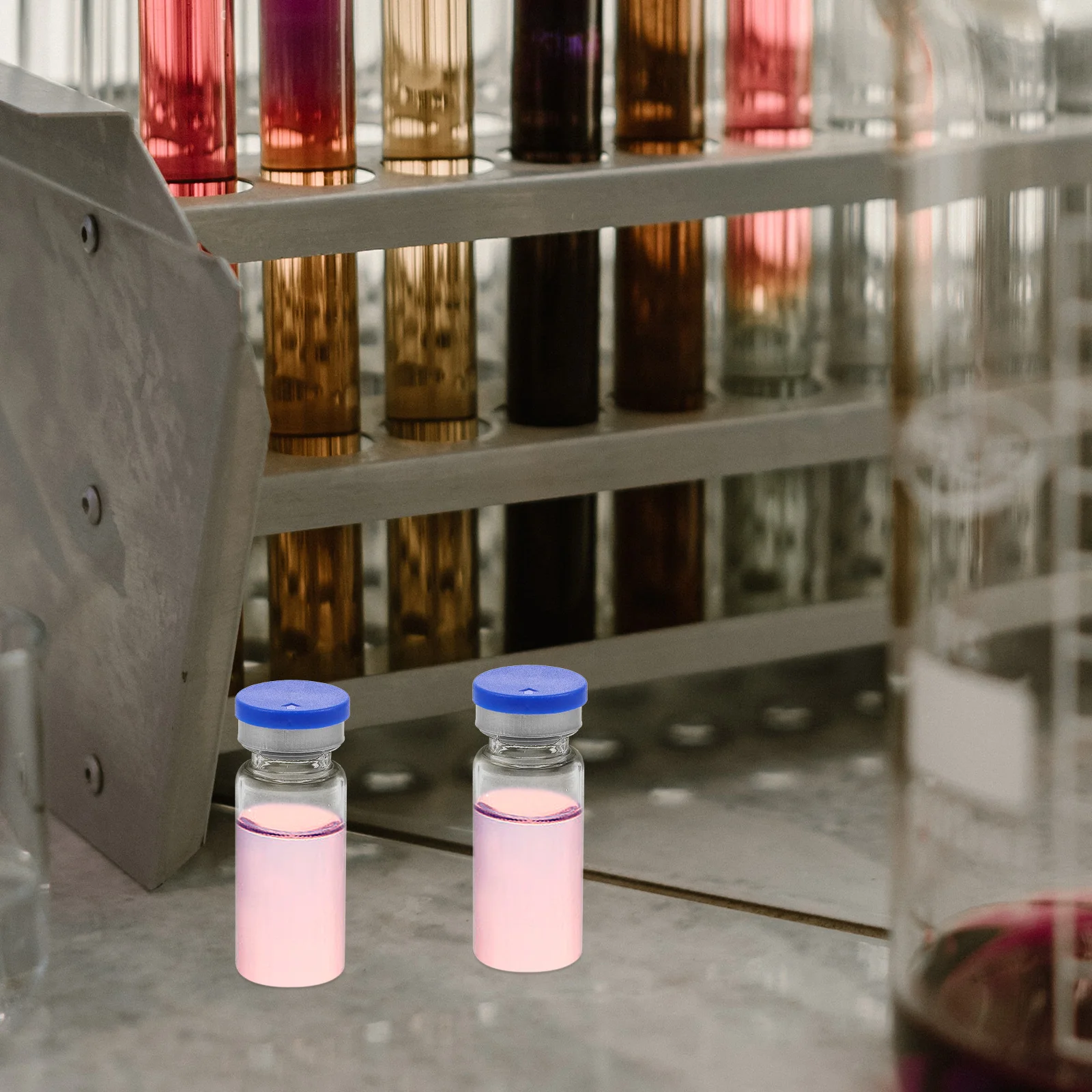 

20pcs Glass Vials Clear Flat Bottom Transparent Bottles 10Ml High-Pressure Resistant Sealed Lab Sample Storage Bottles For