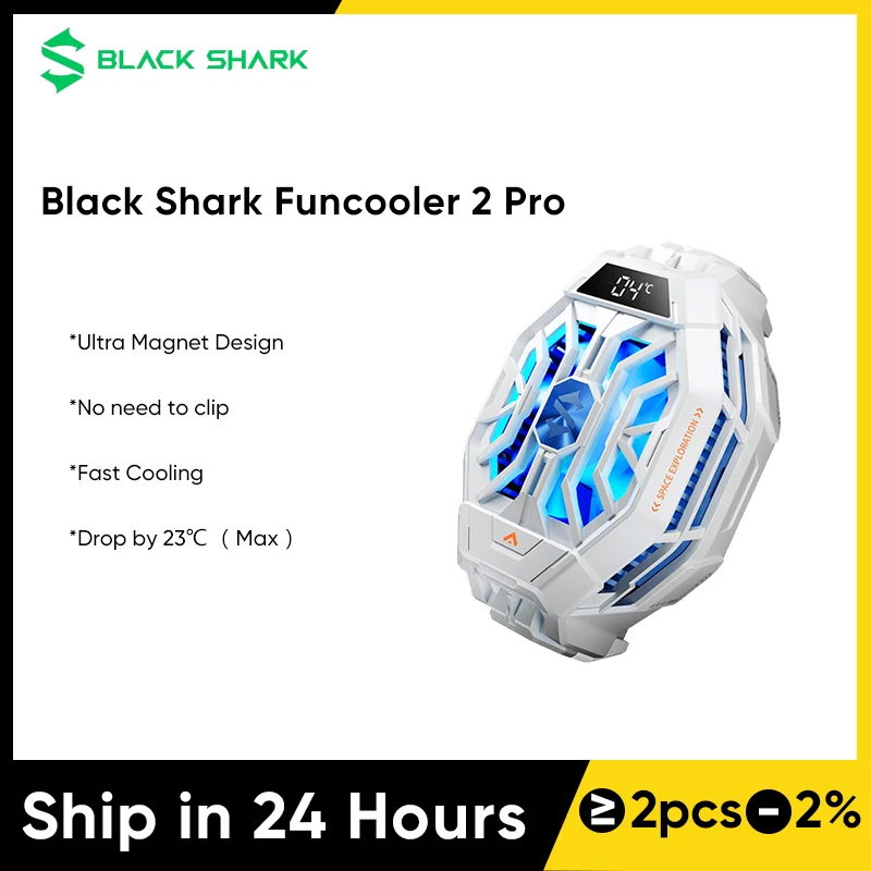 Black Shark FunCooler 2 Pro For Black Shark 4 / 5 / 5 Pro Phone RGB Colorful Lighting Effect Fan Cooler