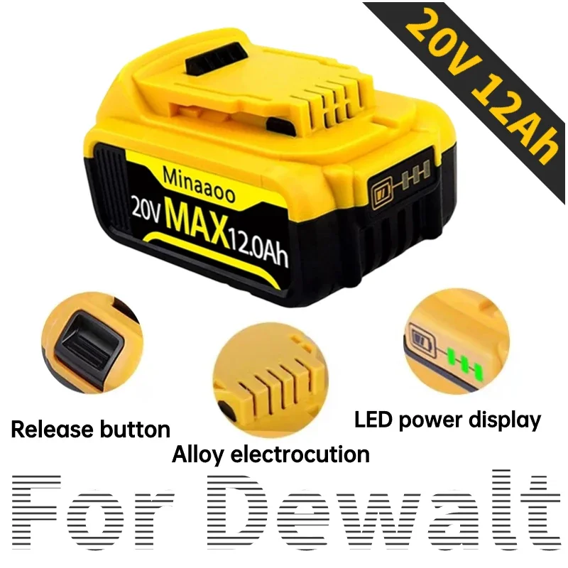 

20V Lithium Battery 6000mAh For Dewalt 20V DCB184 DCB200 DCB182 DCB180 DCB181 DCB182 DCB201 DCB206 Replacement Battery