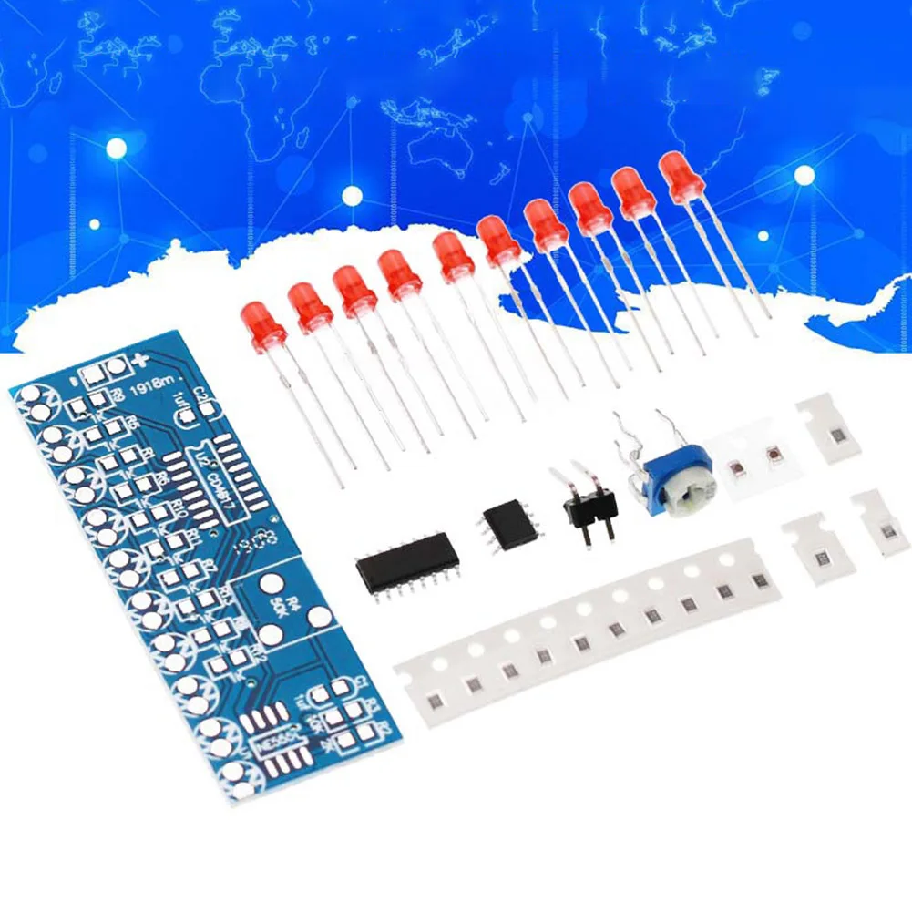 

NE555 CD4017 Electronic Kit 2.5-14.5V DIY LED Flashing Light Kit SMD Soldering Practice Suite LED Water Flowing Effect