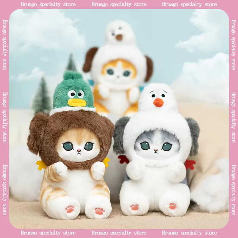 Cartoon Genuine Mofusand Animal Series Seagull Cat Green Duck Cat Flamingo Bird Blue Footed Skipjack Bird Plush Doll Ornament