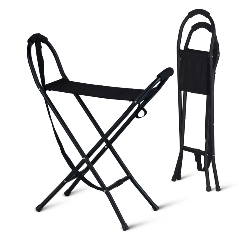 Multifunctional aluminum alloy lightweight four-legged stool, foldable portable four-legged stool