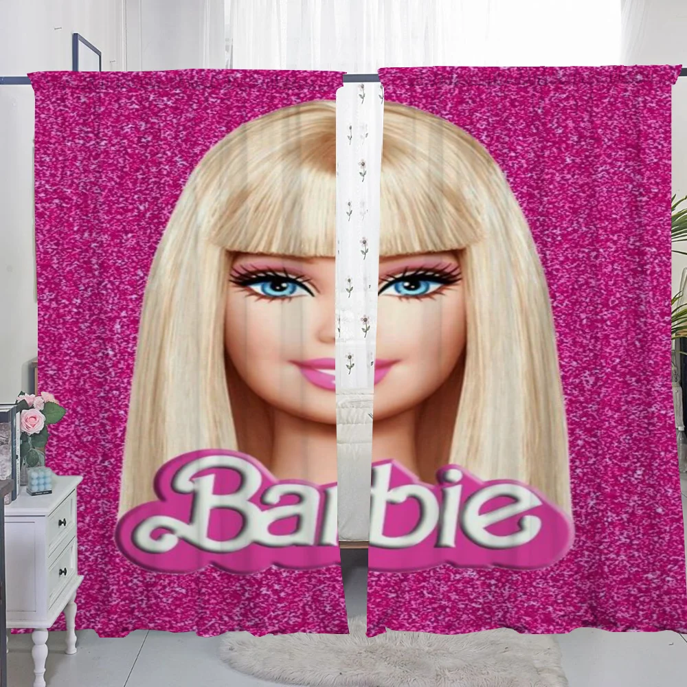 Home Interior Kitchen Curtains for Living Room 2 Pieces Blackout Curtains Door Curtain B-barbie-e Bedroom Decoration Partition