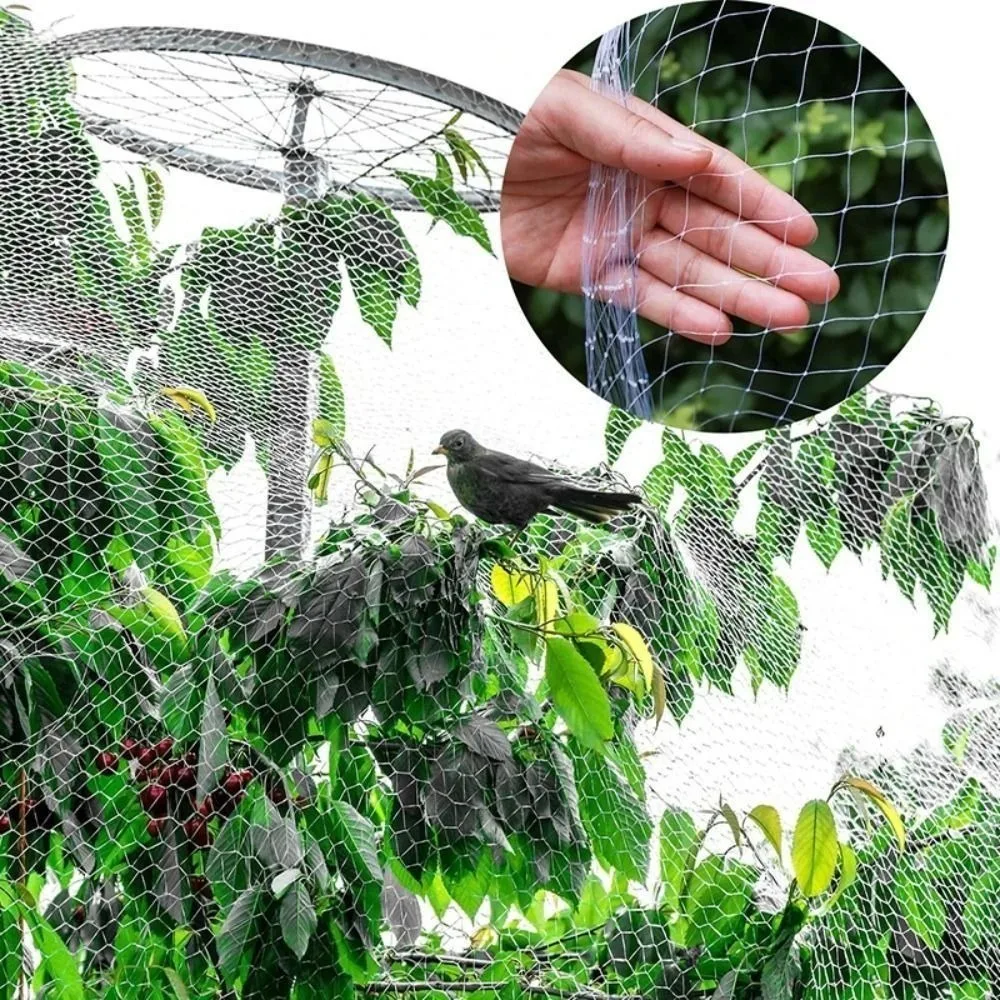 New White Mesh Bird Protection Net Reusable Tear Resistant Anti Bird Net Drawstring Garden Netting Garden Protection