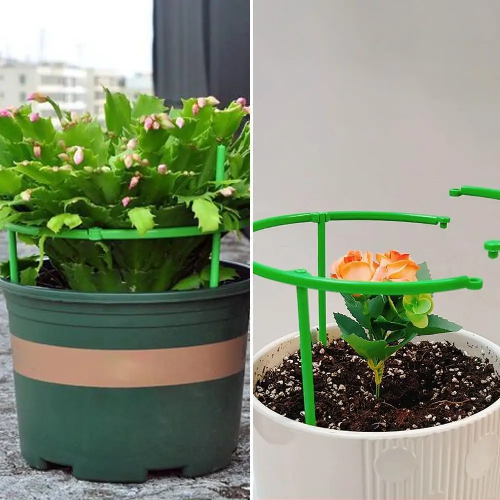 Soporte para Plantas de 3/6/10 Capas, Estacas Redondas para Plantas, Anillo de Soporte para Plantas, Jaula de Plástico para Plantas, Soporte para Macetas, Enredadera para Plantas