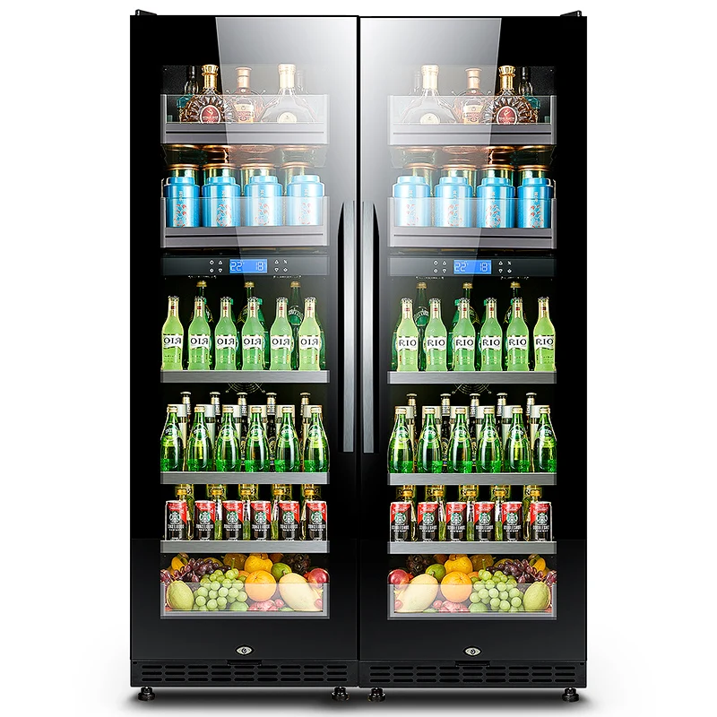 NE-411D Good Price Freestanding Supermarket Hotel Home Dual Temperature Smart Digital Control High Time Wine Cooler