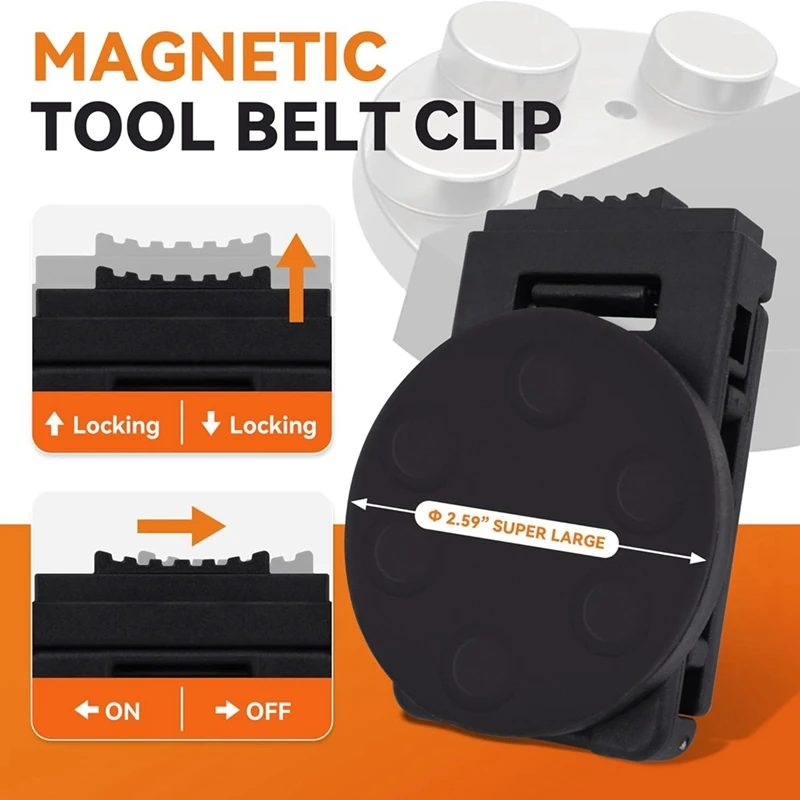 ABJI-4Pcs Tool Holster Belt Clip Magnetic Tool Holster With Belt Clip-Magnetic Tool Holder For Belts For Screwdrivers