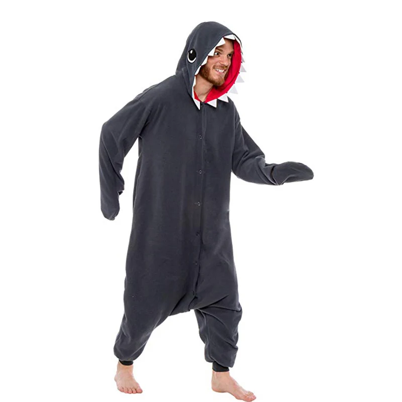 Raccoon Kigurumi Shark Unisex Animal Fleece Adult Onesie Boy Christmas Cosplay Winter Pajama